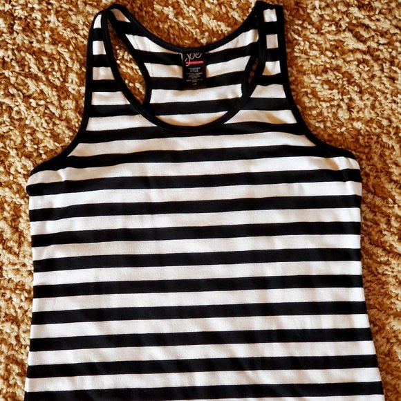 Joe Boxer Tops - Joe Boxer Black White Stripe Racerback Tank Top